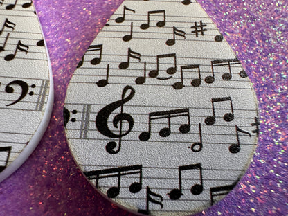 Music Note Earrings: Laser Cut Acrylic Sheet Music, Piano, Classical, Concert, Musical, Musician, Treble Cleff, Best Gifts for Her/Him/Them