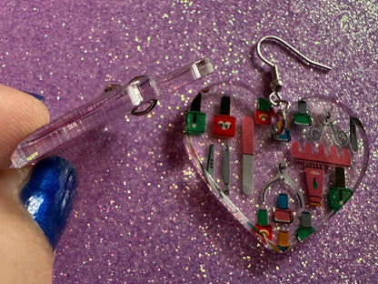 Nail Salon Earrings: Laser Cut Acrylic Earrings, Nail Polish, File, Scissors, Manicure, Pedicure, Nails, Girls Day, Gifts for Her/Him/Them