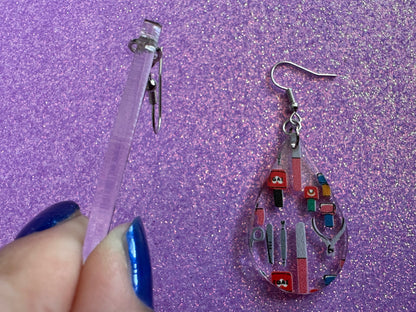 Nail Salon Earrings: Laser Cut Acrylic Earrings, Nail Polish, File, Scissors, Manicure, Pedicure, Nails, Girls Day, Gifts for Her/Him/Them