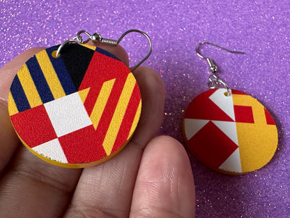 Nautical Flag Earrings: Laser Cut Acrylic Maritime, Marine, Ship Steering Wheel, Anchor, Boat, Ocean, Travel, Best Gifts for Her/Him/Them