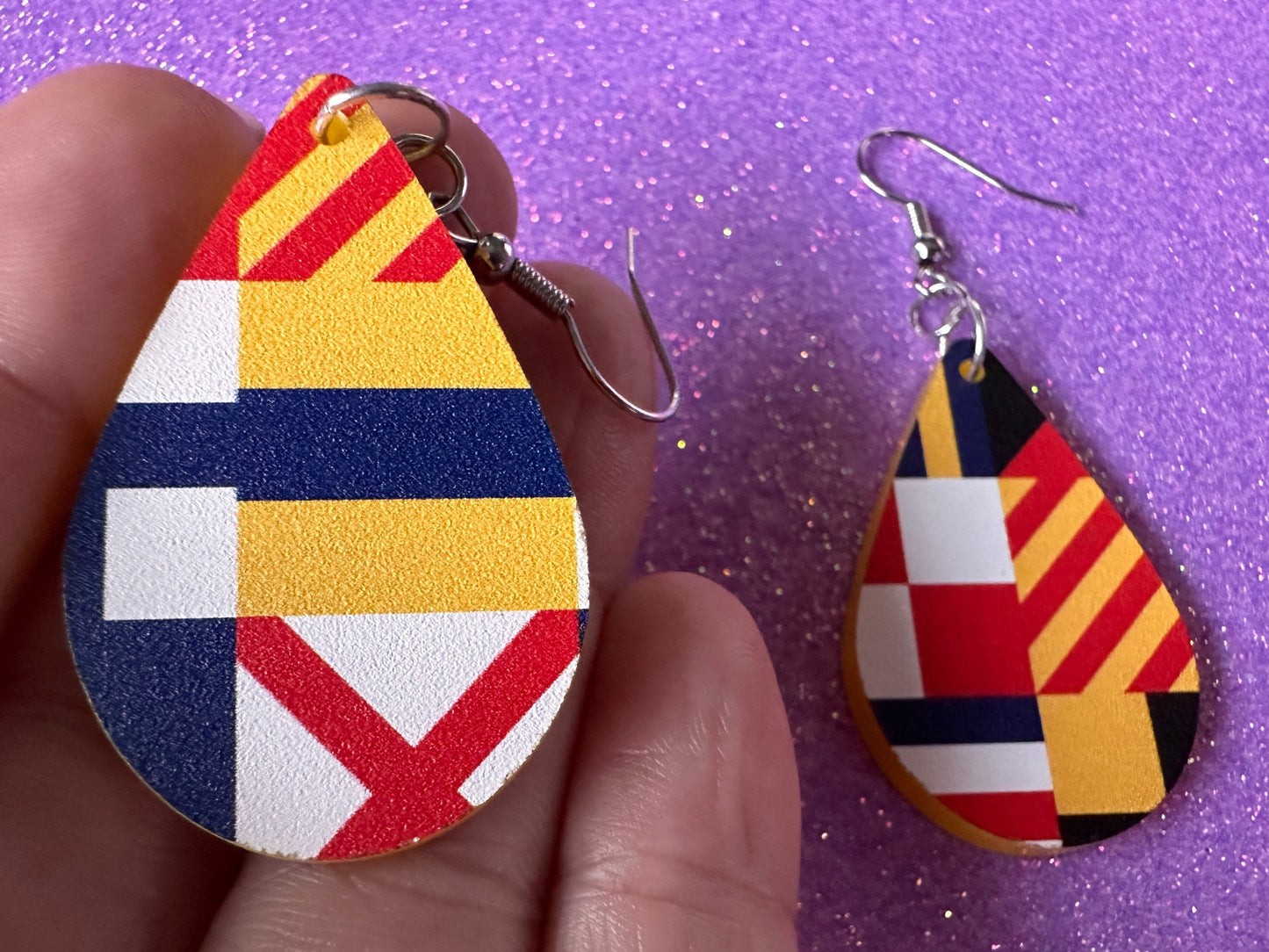 Nautical Flag Earrings: Laser Cut Acrylic Maritime, Marine, Ship Steering Wheel, Anchor, Boat, Ocean, Travel, Best Gifts for Her/Him/Them