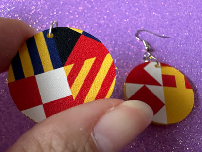 Nautical Flag Earrings: Laser Cut Acrylic Maritime, Marine, Ship Steering Wheel, Anchor, Boat, Ocean, Travel, Best Gifts for Her/Him/Them