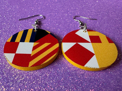 Nautical Flag Earrings: Laser Cut Acrylic Maritime, Marine, Ship Steering Wheel, Anchor, Boat, Ocean, Travel, Best Gifts for Her/Him/Them