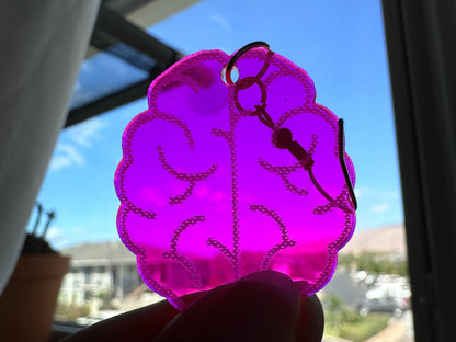 Neon Brain Earrings: Laser Cut Acrylic Brains, Genius, IQ, Nerd, Nurse, Doctor, Halloween, Smart, Pink, Best Gifts for Her/Him/Them