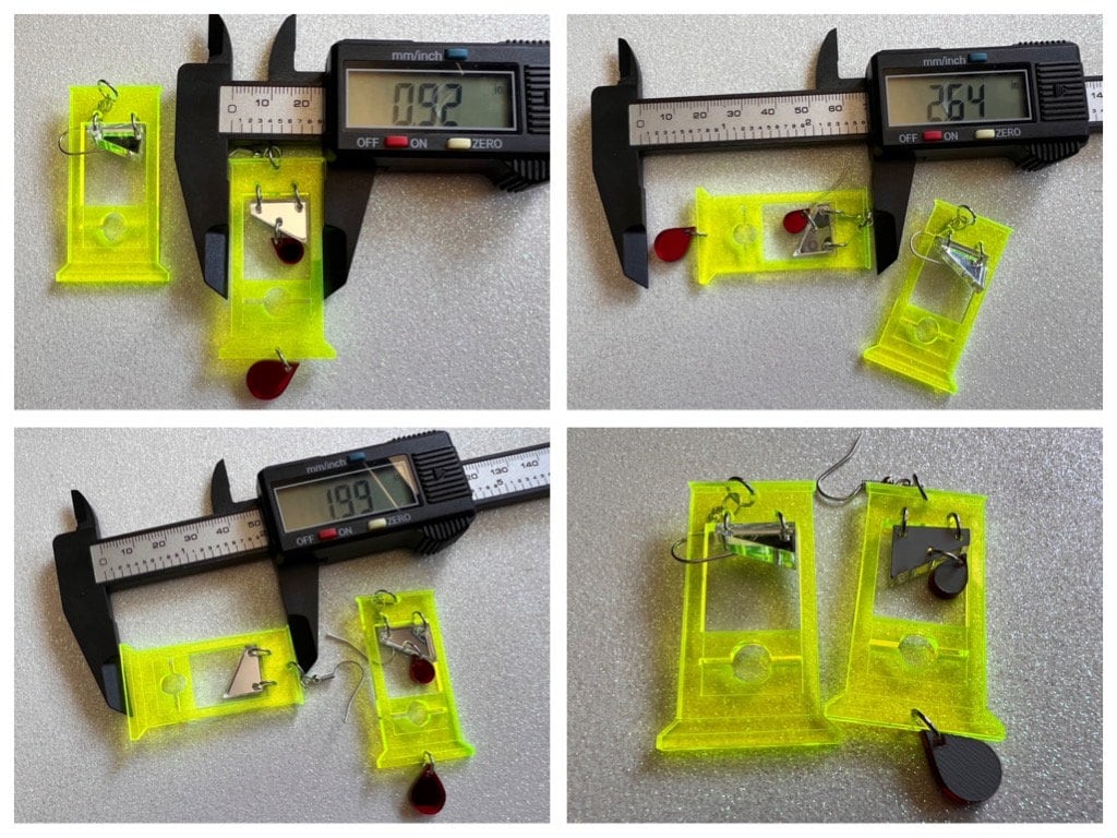 Neon Guillotine Earrings: Halloween, Scary, Horror, Execution, Death, Decapitation, Laser Cut Acrylic, Best Gifts for Her/Him/Them