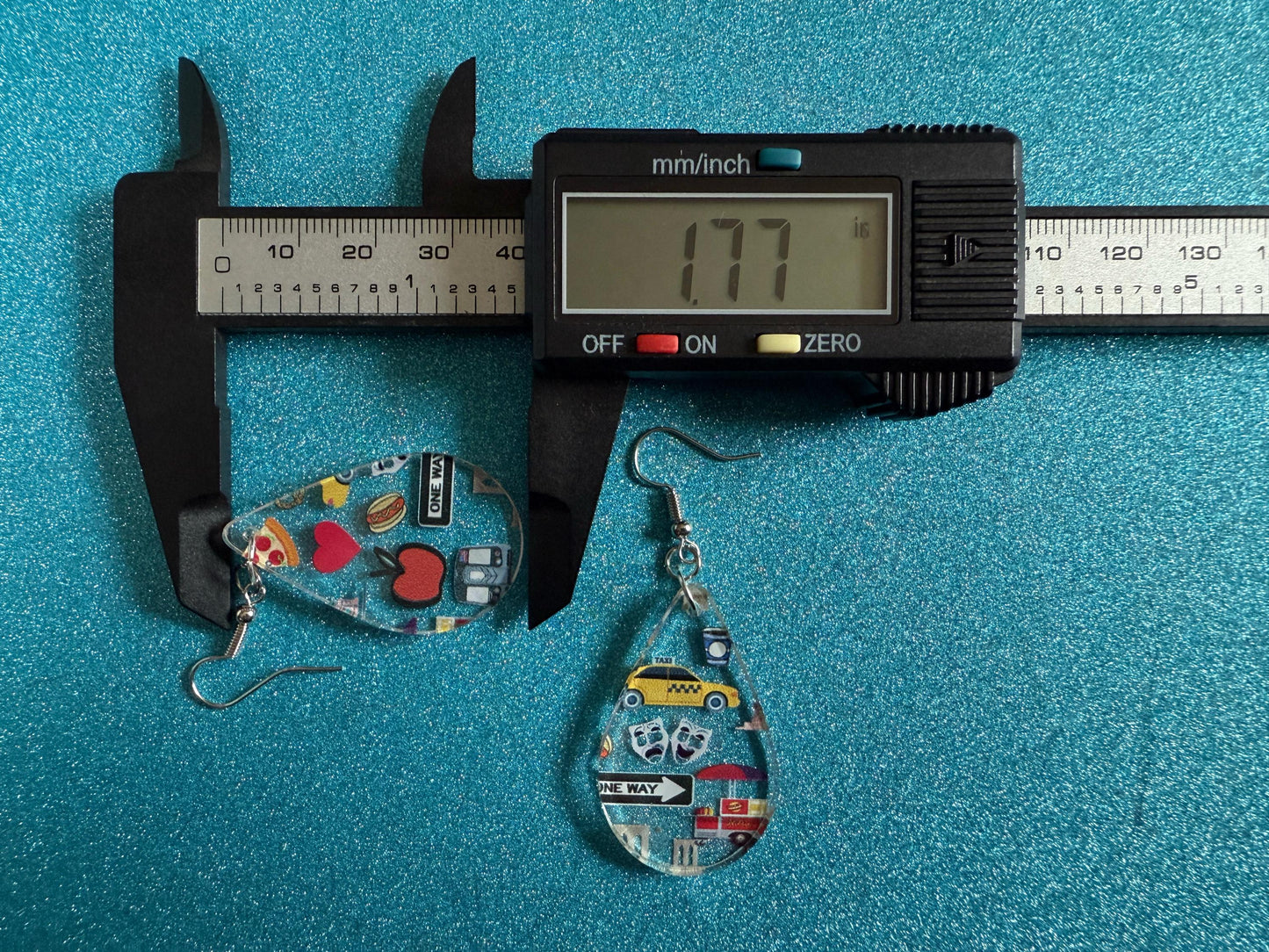 New York City Earrings: Laser Cut Acrylic NYC Earrings, Big Apple, Yellow Taxi Cabs, Pizza, Hot Dog, Novelty, Best Gifts for Her/Him/Them