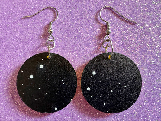 Night Sky Earrings: Laser Cut Acrylic Space Earrings, Astronomy, Stars, Planets, Astrology, NASA, Nebula, Magic, Best Gifts for Her/Him/Them