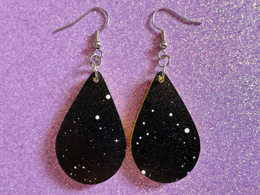 Night Sky Earrings: Laser Cut Acrylic Space Earrings, Astronomy, Stars, Planets, Astrology, NASA, Nebula, Magic, Best Gifts for Her/Him/Them