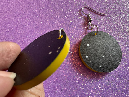 Night Sky Earrings: Laser Cut Acrylic Space Earrings, Astronomy, Stars, Planets, Astrology, NASA, Nebula, Magic, Best Gifts for Her/Him/Them