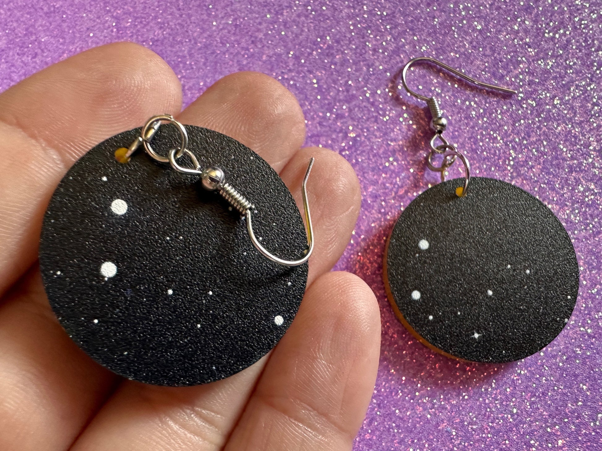 Night Sky Earrings: Laser Cut Acrylic Space Earrings, Astronomy, Stars, Planets, Astrology, NASA, Nebula, Magic, Best Gifts for Her/Him/Them
