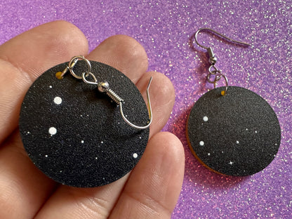 Night Sky Earrings: Laser Cut Acrylic Space Earrings, Astronomy, Stars, Planets, Astrology, NASA, Nebula, Magic, Best Gifts for Her/Him/Them
