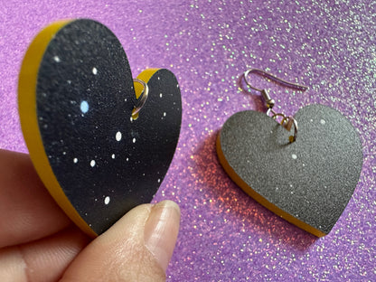 Night Sky Earrings: Laser Cut Acrylic Space Earrings, Astronomy, Stars, Planets, Astrology, NASA, Nebula, Magic, Best Gifts for Her/Him/Them