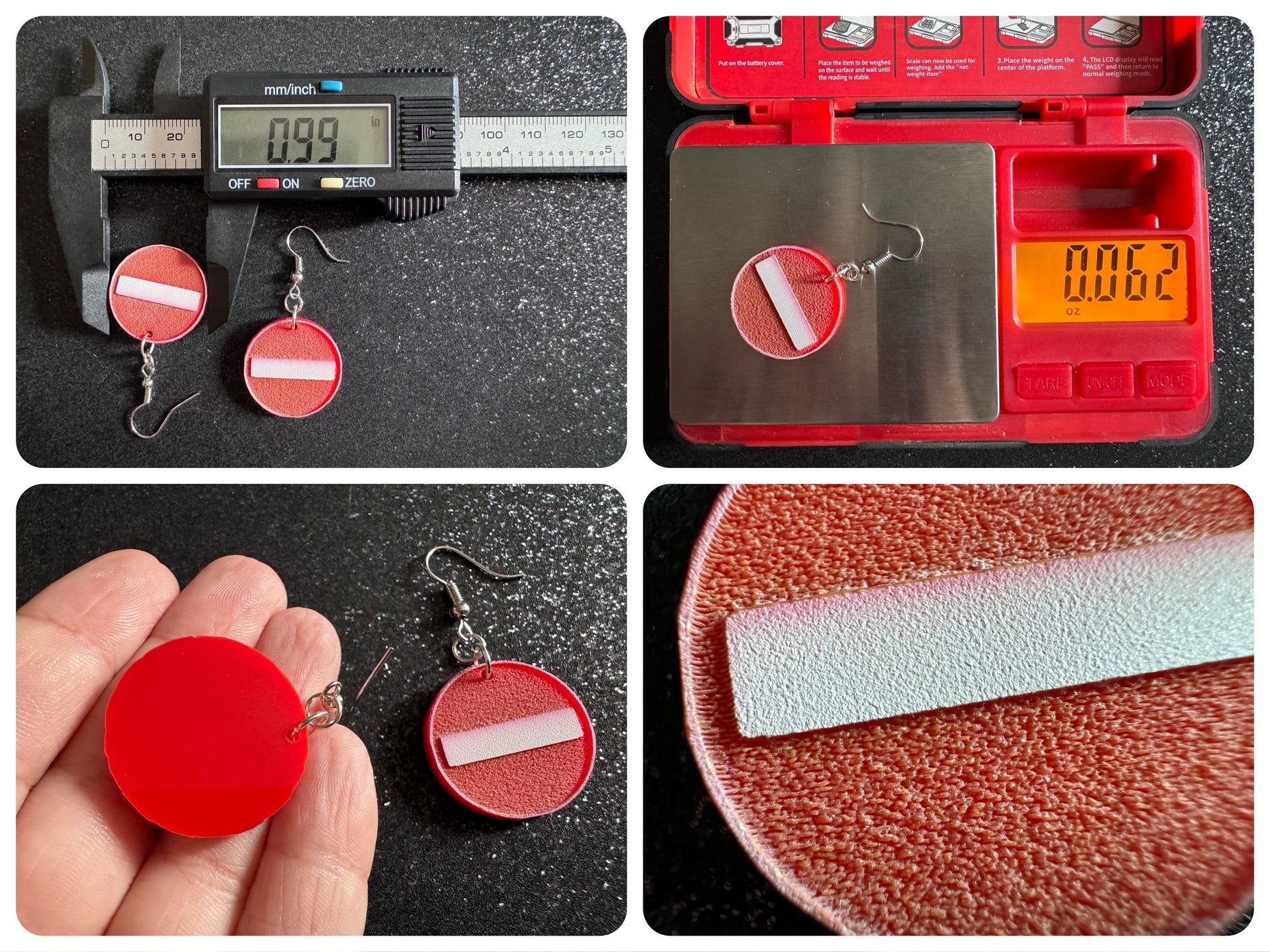 No Entry Sign Earrings: Laser Cut Acrylic Signs, No, Warning, Alarm, Attention Driving, Red & White Road Sign, Best Gifts for Her/Him/Them