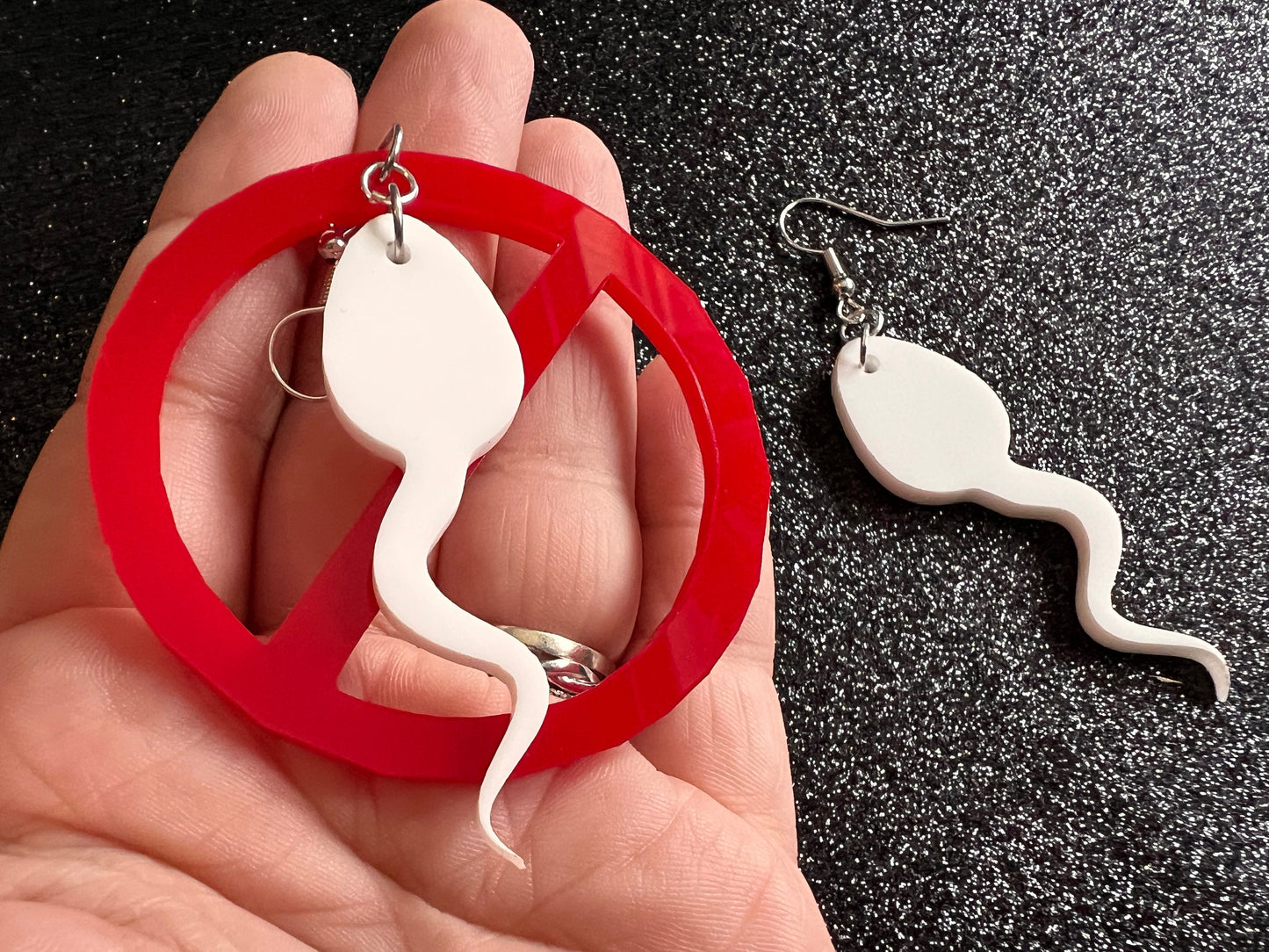 No Sperm Earrings: Laser Cut Acrylic Swimmers, Urology Jewelry, Urology Doctor, Vasectomy Earrings, Best Gifts for Her/Him/Them
