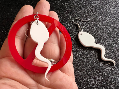 No Sperm Earrings: Laser Cut Acrylic Swimmers, Urology Jewelry, Urology Doctor, Vasectomy Earrings, Best Gifts for Her/Him/Them