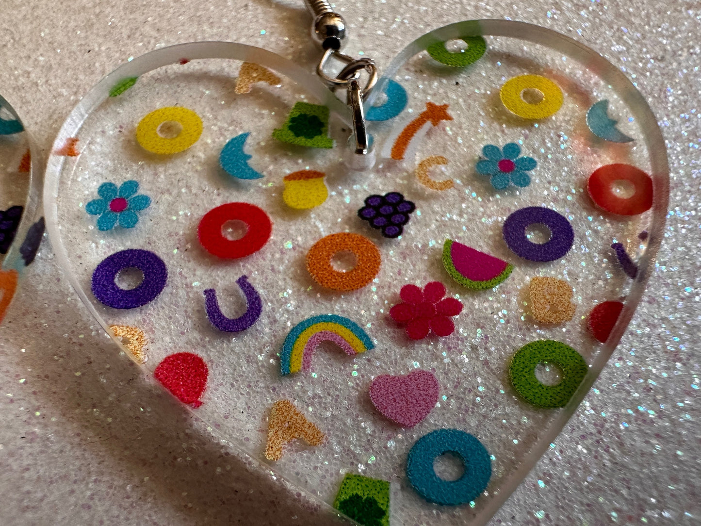 Nostalgic Cereal Earrings: Laser Cut Acrylic Cereal, Breakfast, Colorful, Rainbows, Retro, Nostalgia, Food Earrings, Gifts for Her/Him/Them