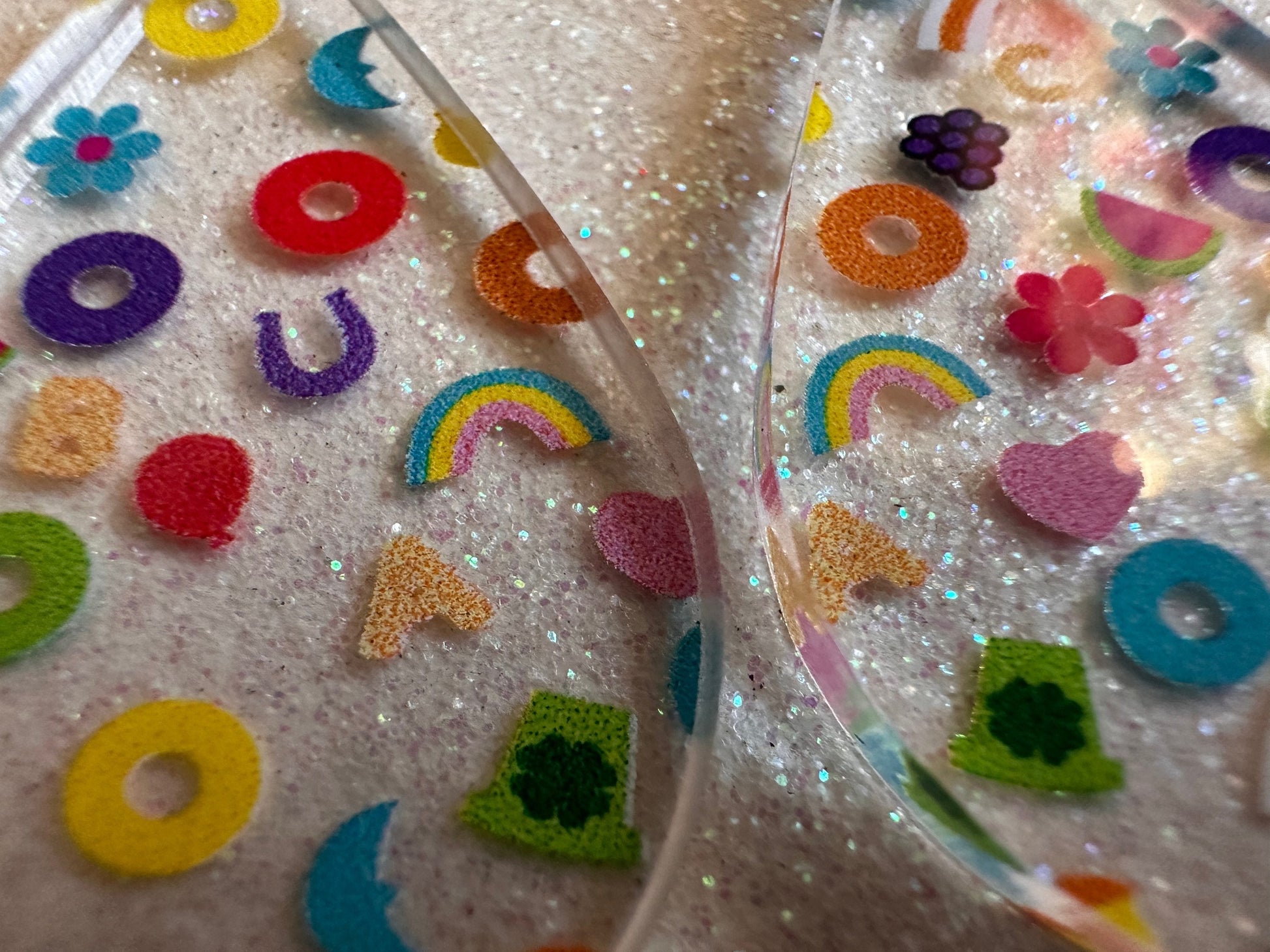 Nostalgic Cereal Earrings: Laser Cut Acrylic Cereal, Breakfast, Colorful, Rainbows, Retro, Nostalgia, Food Earrings, Gifts for Her/Him/Them