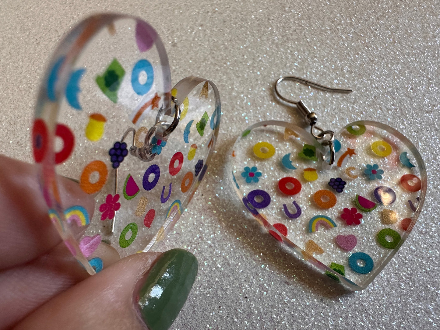Nostalgic Cereal Earrings: Laser Cut Acrylic Cereal, Breakfast, Colorful, Rainbows, Retro, Nostalgia, Food Earrings, Gifts for Her/Him/Them