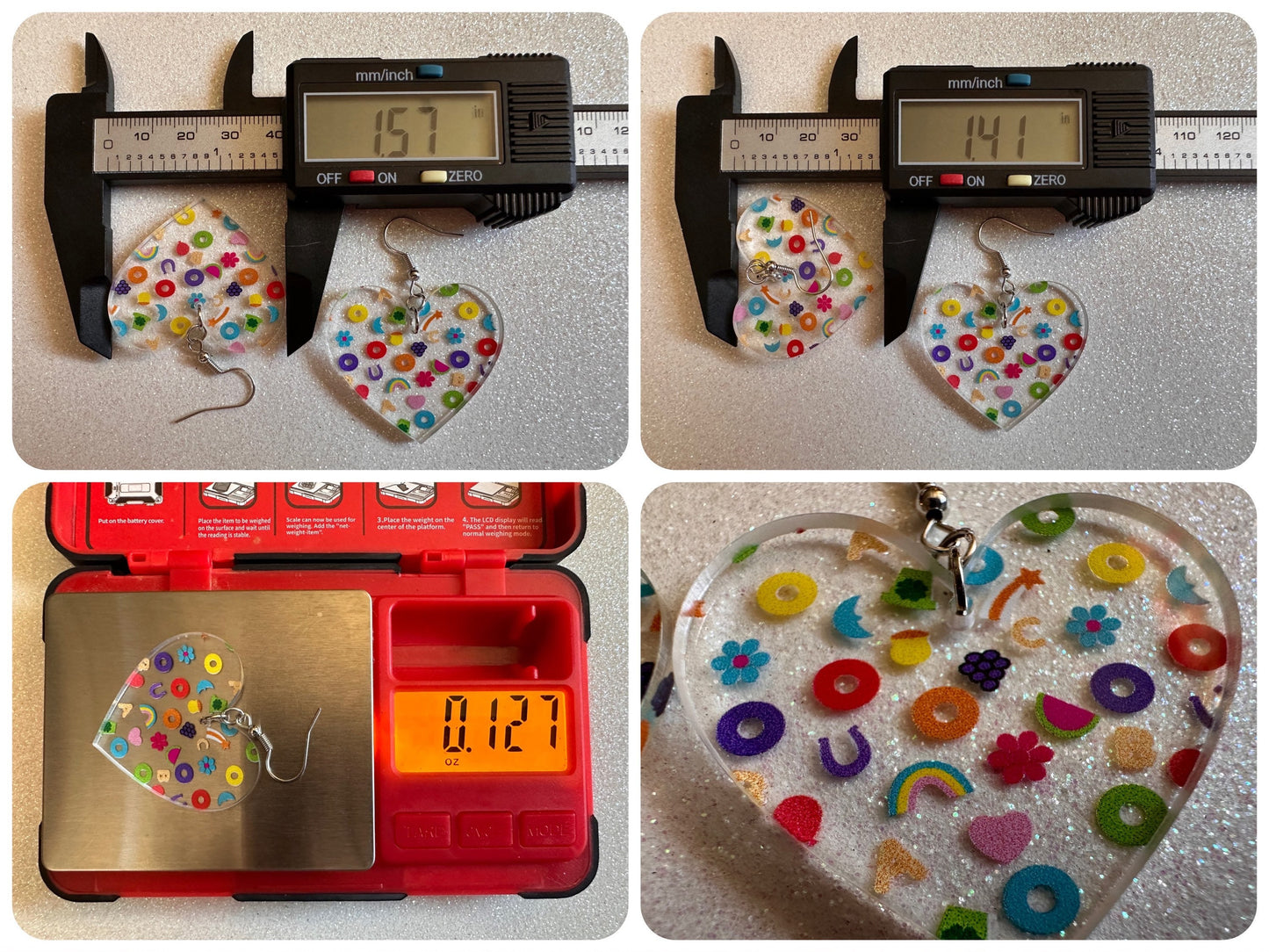 Nostalgic Cereal Earrings: Laser Cut Acrylic Cereal, Breakfast, Colorful, Rainbows, Retro, Nostalgia, Food Earrings, Gifts for Her/Him/Them