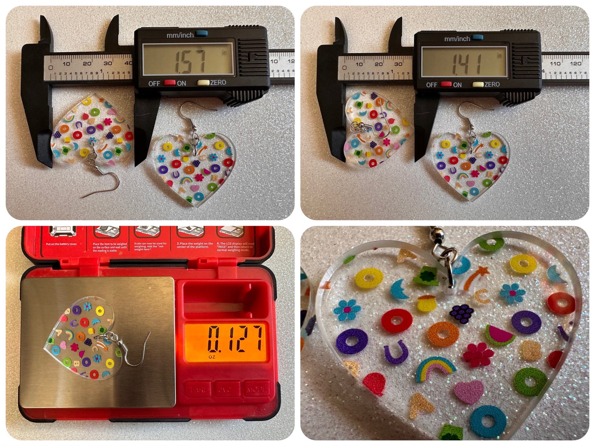 Nostalgic Cereal Earrings: Laser Cut Acrylic Cereal, Breakfast, Colorful, Rainbows, Retro, Nostalgia, Food Earrings, Gifts for Her/Him/Them