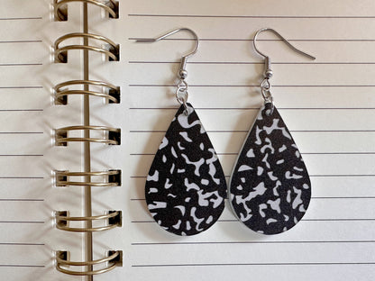 Notebook Earrings: Laser Cut Acrylic Writer Earrings, Handwriting, Stationery, Teacher, Back to School, Cursive, Best Gifts for Her/Him/Them