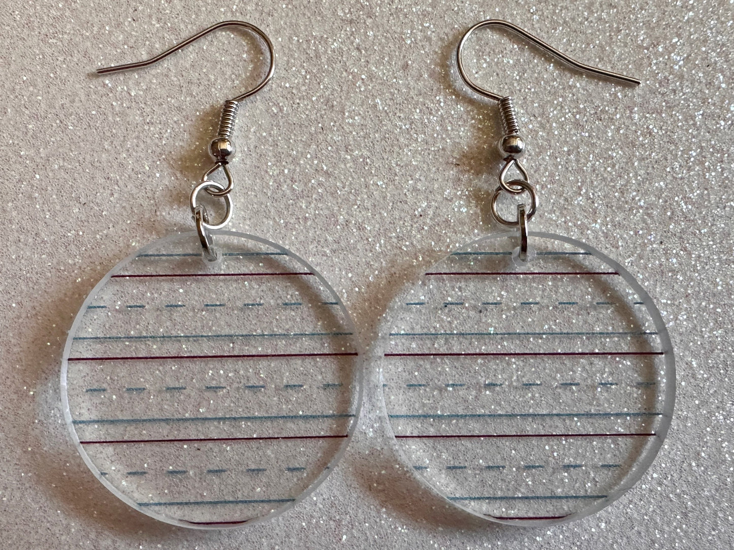 Notebook Earrings: Laser Cut Acrylic Writer Earrings, Handwriting, Stationery, Teacher, Back to School, Cursive, Best Gifts for Her/Him/Them