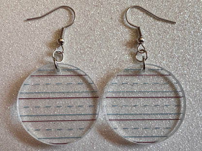 Notebook Earrings: Laser Cut Acrylic Writer Earrings, Handwriting, Stationery, Teacher, Back to School, Cursive, Best Gifts for Her/Him/Them