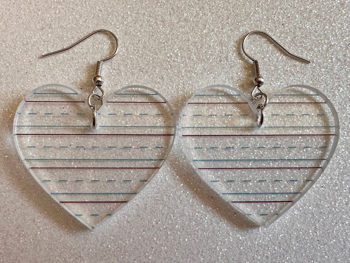 Notebook Earrings: Laser Cut Acrylic Writer Earrings, Handwriting, Stationery, Teacher, Back to School, Cursive, Best Gifts for Her/Him/Them