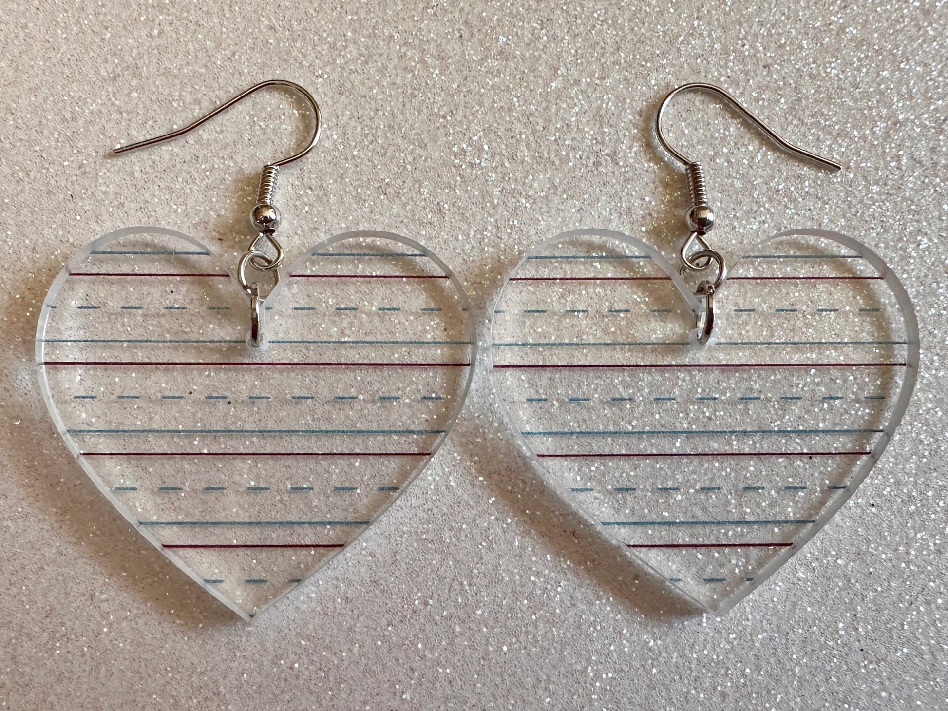 Notebook Earrings: Laser Cut Acrylic Writer Earrings, Handwriting, Stationery, Teacher, Back to School, Cursive, Best Gifts for Her/Him/Them