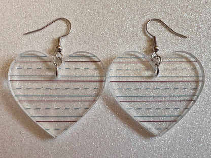 Notebook Earrings: Laser Cut Acrylic Writer Earrings, Handwriting, Stationery, Teacher, Back to School, Cursive, Best Gifts for Her/Him/Them