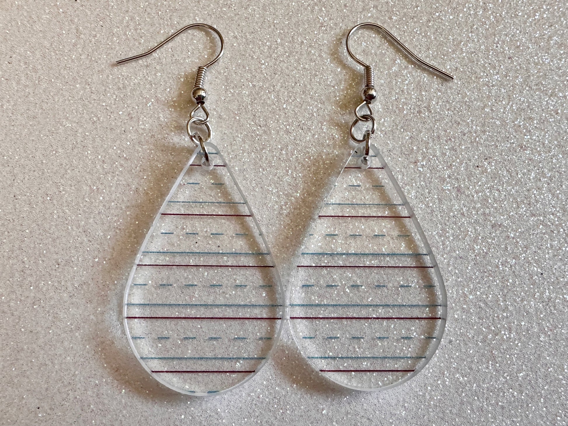 Notebook Earrings: Laser Cut Acrylic Writer Earrings, Handwriting, Stationery, Teacher, Back to School, Cursive, Best Gifts for Her/Him/Them