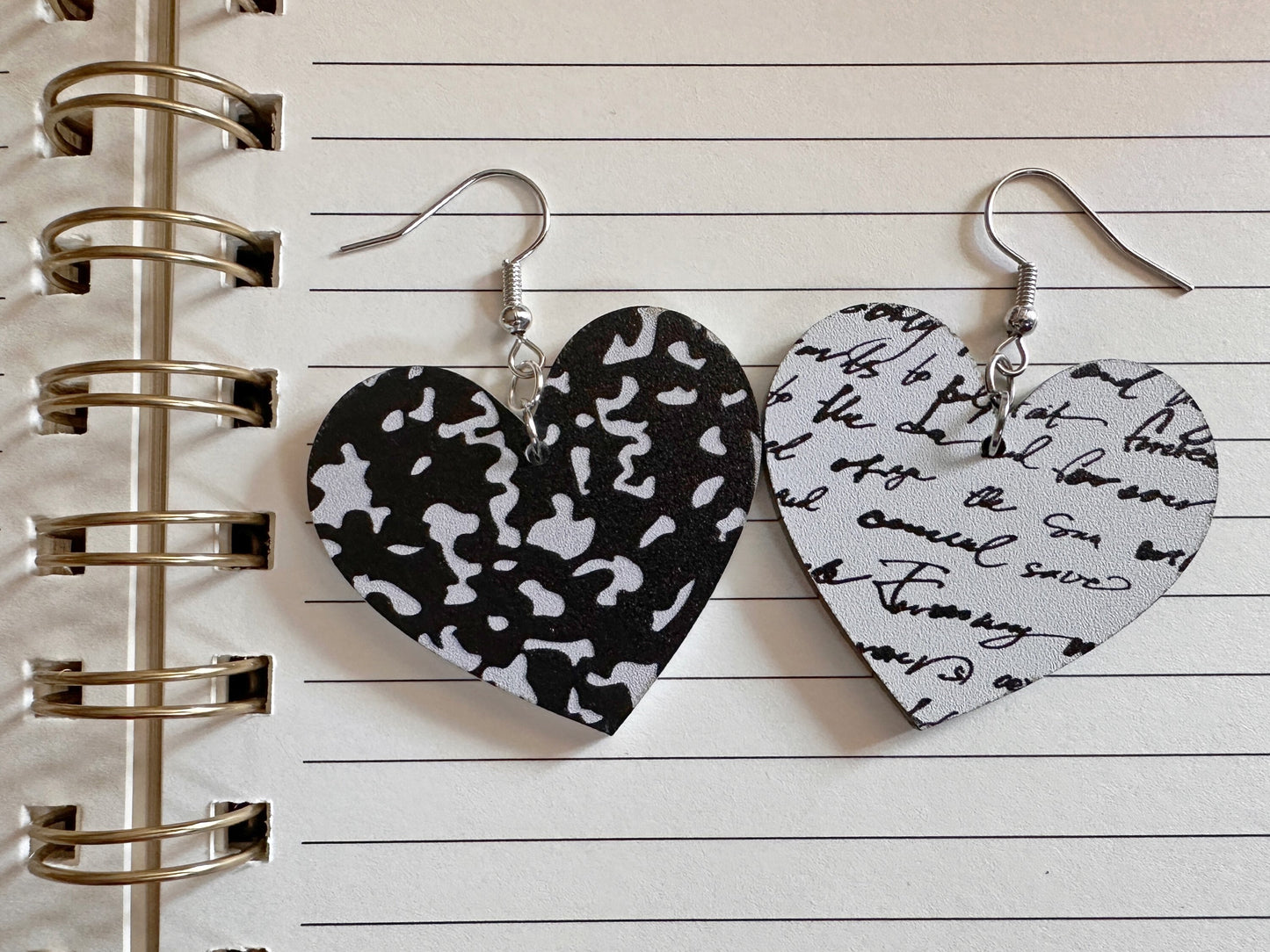 Notebook Earrings: Laser Cut Acrylic Writer Earrings, Handwriting, Stationery, Teacher, Back to School, Cursive, Best Gifts for Her/Him/Them