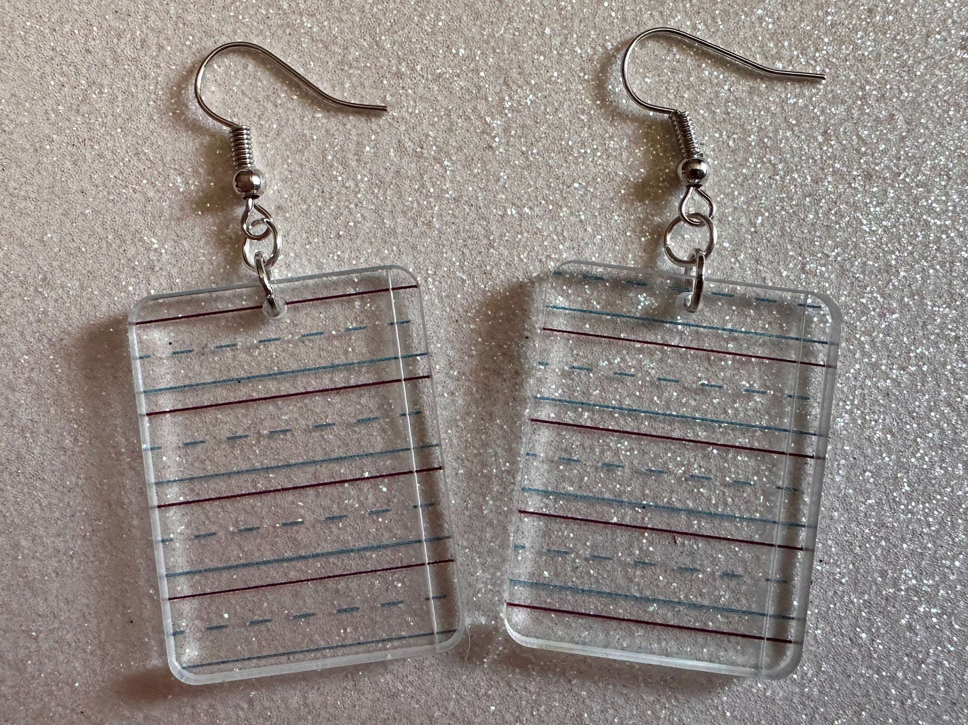 Notebook Earrings: Laser Cut Acrylic Writer Earrings, Handwriting, Stationery, Teacher, Back to School, Cursive, Best Gifts for Her/Him/Them