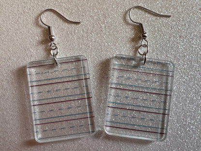 Notebook Earrings: Laser Cut Acrylic Writer Earrings, Handwriting, Stationery, Teacher, Back to School, Cursive, Best Gifts for Her/Him/Them