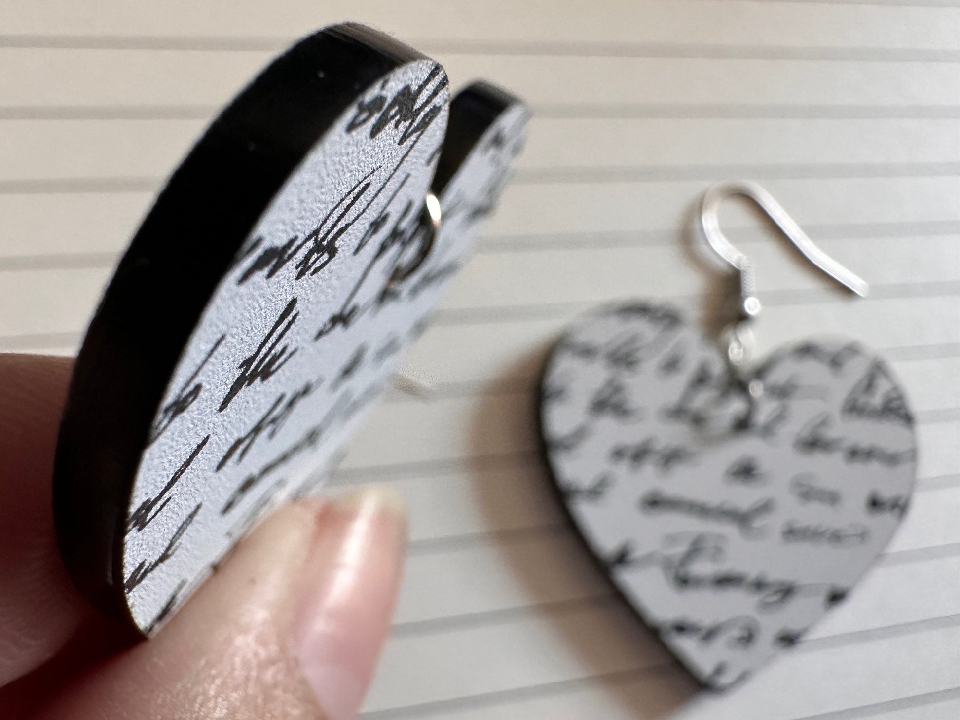 Notebook Earrings: Laser Cut Acrylic Writer Earrings, Handwriting, Stationery, Teacher, Back to School, Cursive, Best Gifts for Her/Him/Them