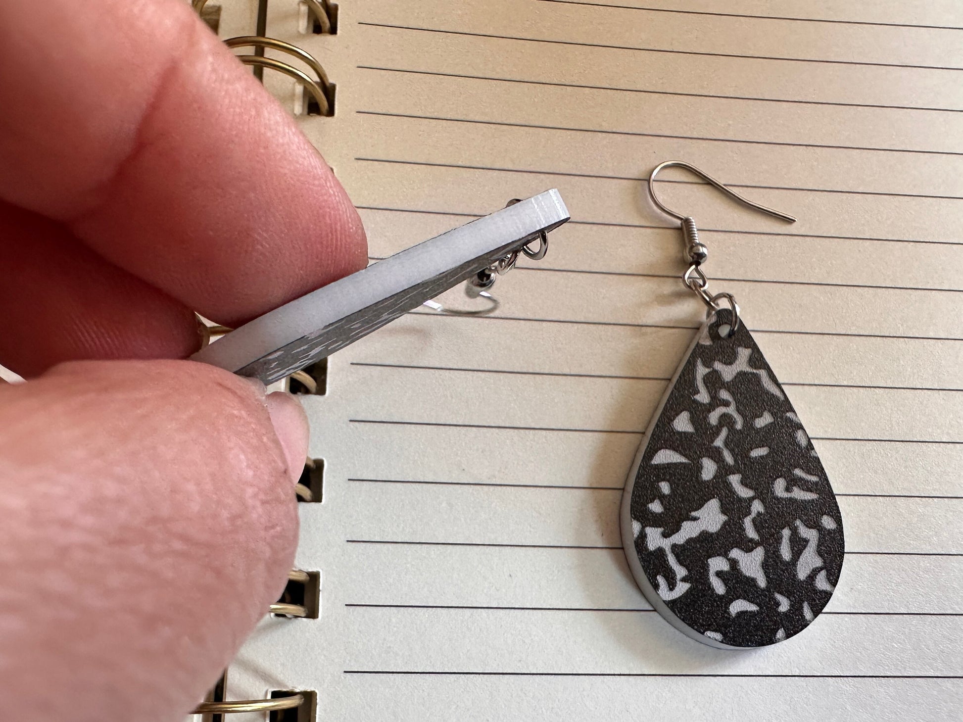 Notebook Earrings: Laser Cut Acrylic Writer Earrings, Handwriting, Stationery, Teacher, Back to School, Cursive, Best Gifts for Her/Him/Them