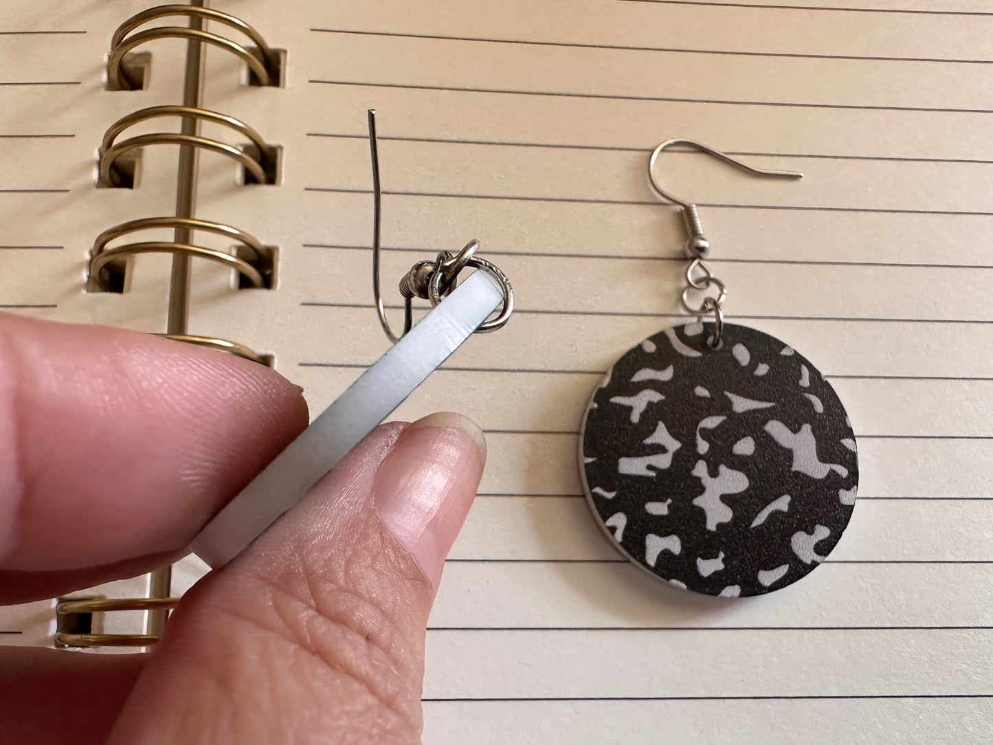 Notebook Earrings: Laser Cut Acrylic Writer Earrings, Handwriting, Stationery, Teacher, Back to School, Cursive, Best Gifts for Her/Him/Them
