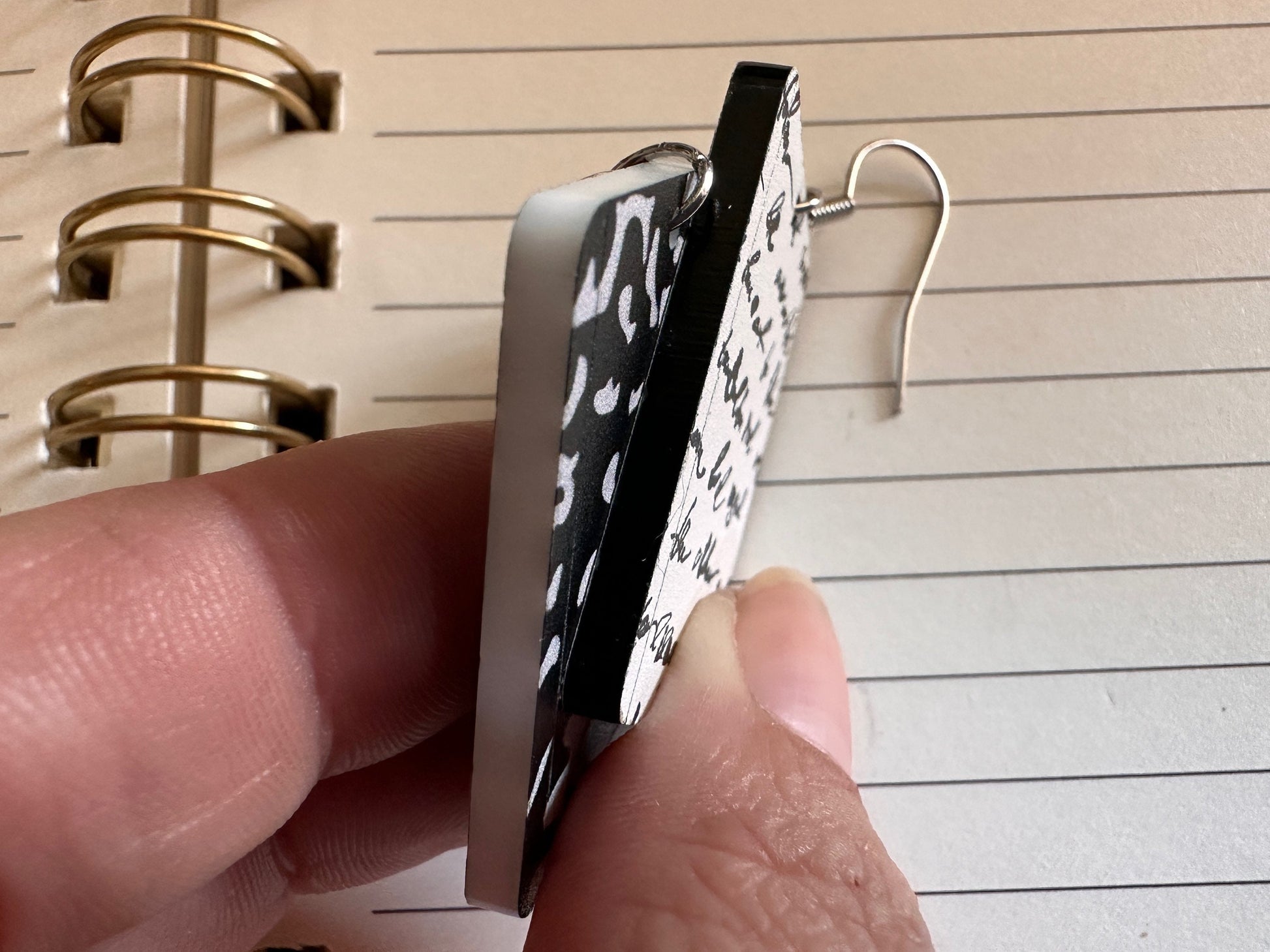 Notebook Earrings: Laser Cut Acrylic Writer Earrings, Handwriting, Stationery, Teacher, Back to School, Cursive, Best Gifts for Her/Him/Them
