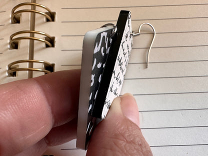 Notebook Earrings: Laser Cut Acrylic Writer Earrings, Handwriting, Stationery, Teacher, Back to School, Cursive, Best Gifts for Her/Him/Them