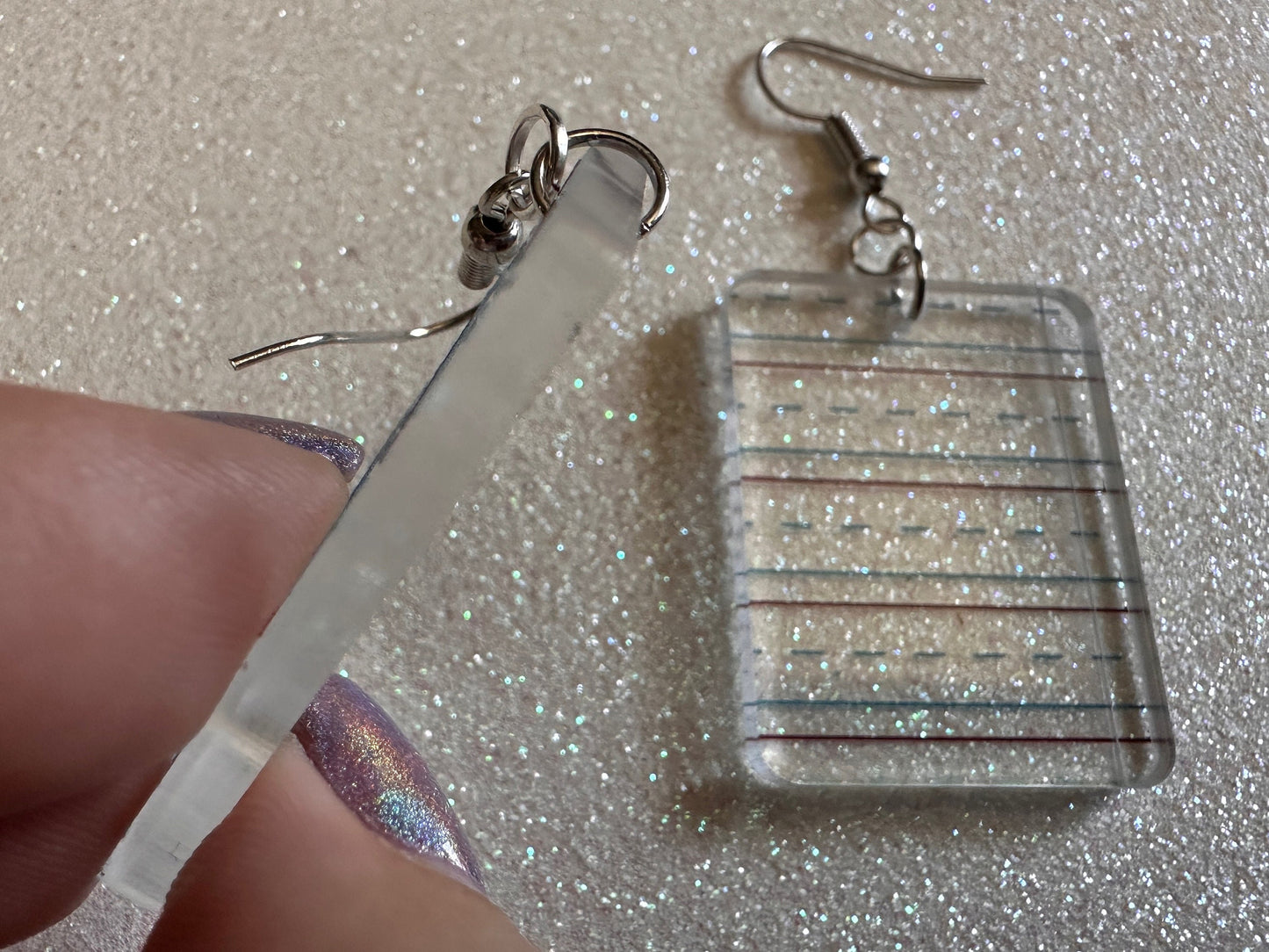 Notebook Earrings: Laser Cut Acrylic Writer Earrings, Handwriting, Stationery, Teacher, Back to School, Cursive, Best Gifts for Her/Him/Them