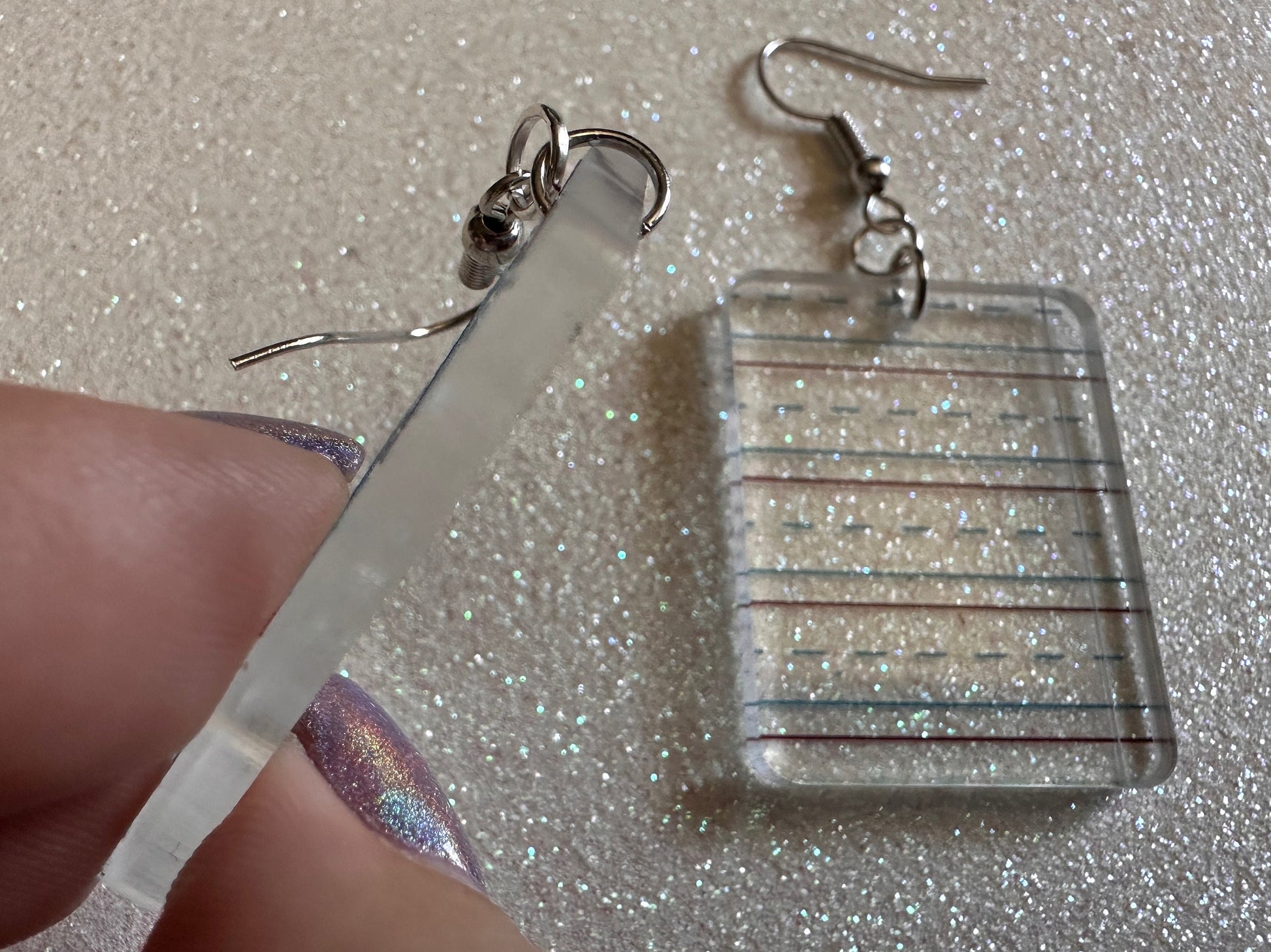 Notebook Earrings: Laser Cut Acrylic Writer Earrings, Handwriting, Stationery, Teacher, Back to School, Cursive, Best Gifts for Her/Him/Them