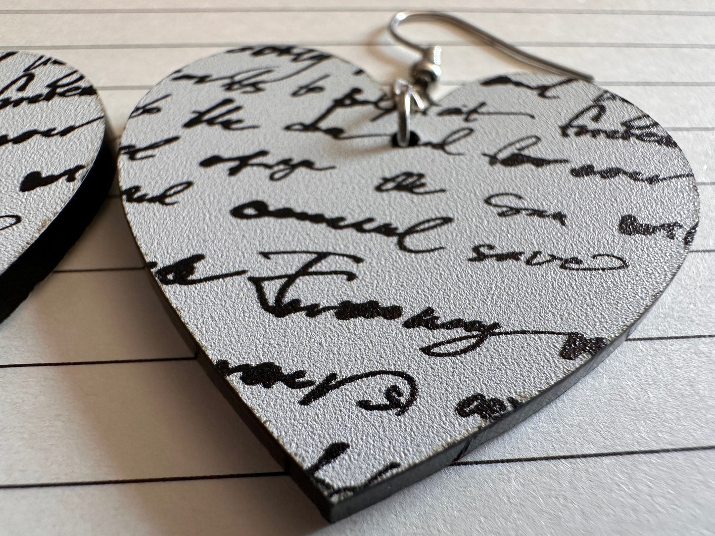 Notebook Earrings: Laser Cut Acrylic Writer Earrings, Handwriting, Stationery, Teacher, Back to School, Cursive, Best Gifts for Her/Him/Them