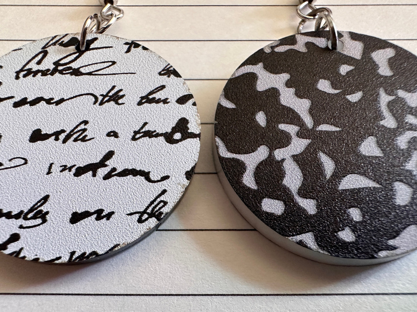Notebook Earrings: Laser Cut Acrylic Writer Earrings, Handwriting, Stationery, Teacher, Back to School, Cursive, Best Gifts for Her/Him/Them