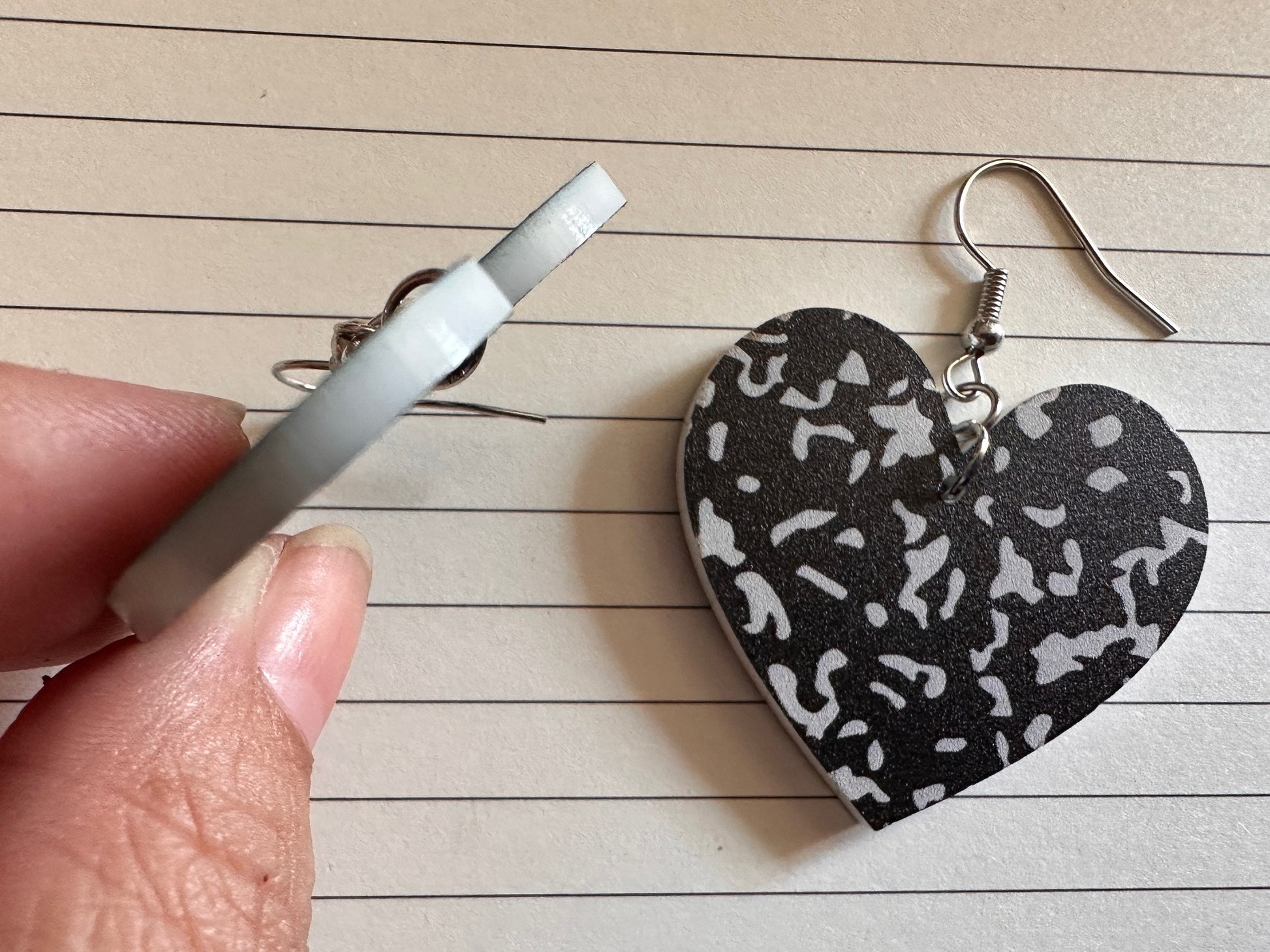 Notebook Earrings: Laser Cut Acrylic Writer Earrings, Handwriting, Stationery, Teacher, Back to School, Cursive, Best Gifts for Her/Him/Them