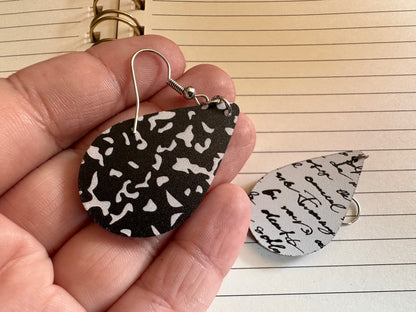 Notebook Earrings: Laser Cut Acrylic Writer Earrings, Handwriting, Stationery, Teacher, Back to School, Cursive, Best Gifts for Her/Him/Them