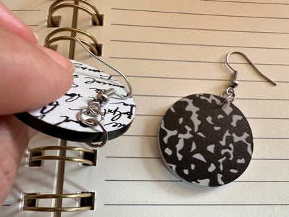 Notebook Earrings: Laser Cut Acrylic Writer Earrings, Handwriting, Stationery, Teacher, Back to School, Cursive, Best Gifts for Her/Him/Them