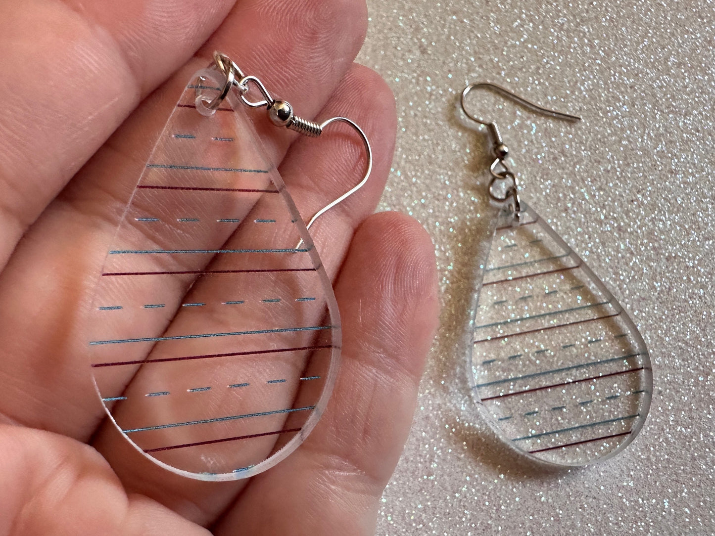 Notebook Earrings: Laser Cut Acrylic Writer Earrings, Handwriting, Stationery, Teacher, Back to School, Cursive, Best Gifts for Her/Him/Them