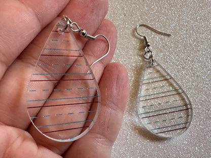 Notebook Earrings: Laser Cut Acrylic Writer Earrings, Handwriting, Stationery, Teacher, Back to School, Cursive, Best Gifts for Her/Him/Them