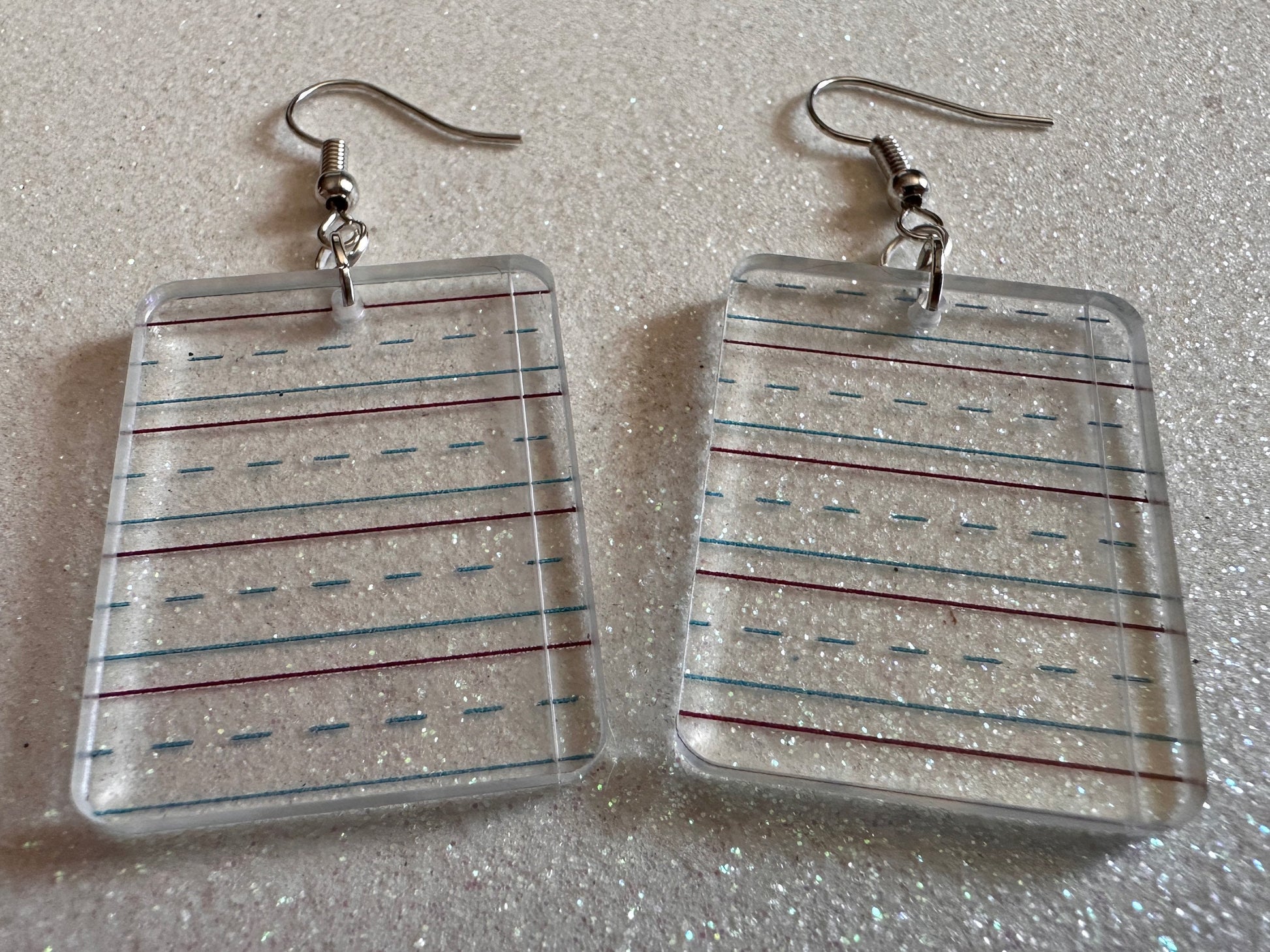 Notebook Earrings: Laser Cut Acrylic Writer Earrings, Handwriting, Stationery, Teacher, Back to School, Cursive, Best Gifts for Her/Him/Them