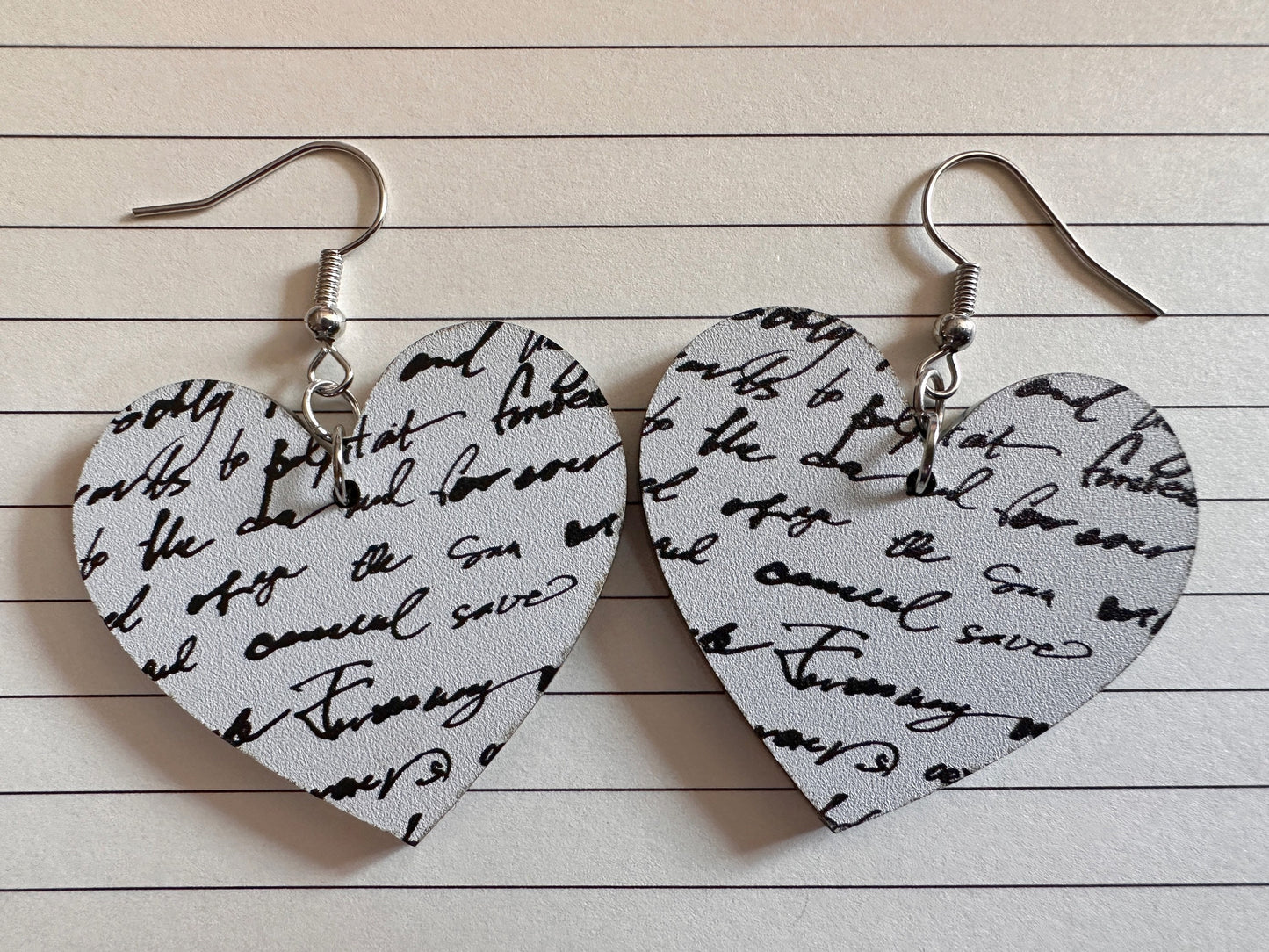 Notebook Earrings: Laser Cut Acrylic Writer Earrings, Handwriting, Stationery, Teacher, Back to School, Cursive, Best Gifts for Her/Him/Them